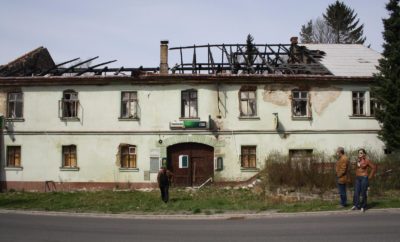 Old burned big house in northern Bohemia